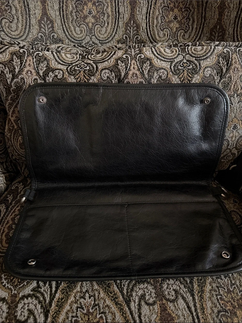 Gucci Black Leather Crossbody Bag with Gold Accent - Men Bags